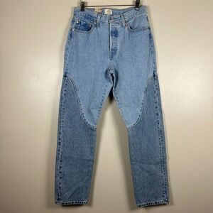 Levi's Women's 29x30 501 Original Jeans Light Blue Paneled Two-Tone NEW